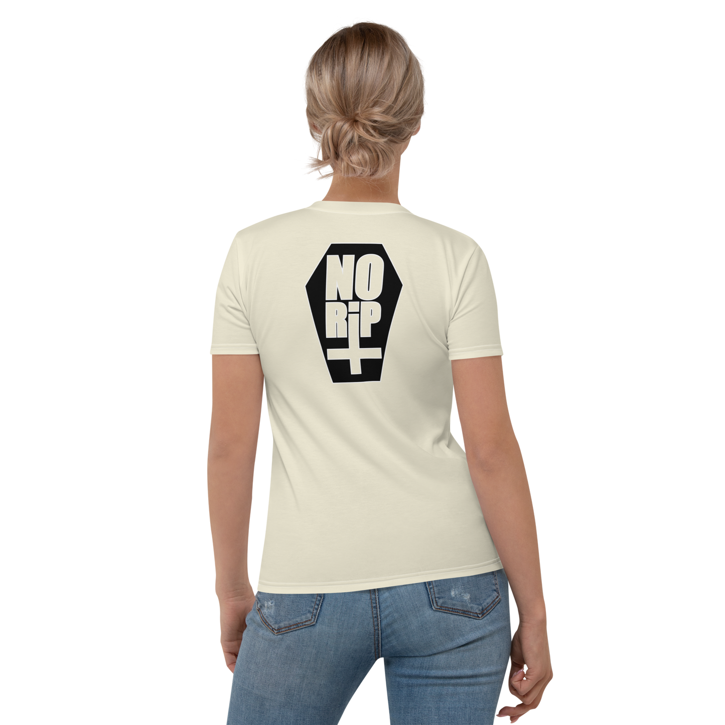 Women's T-shirt BasicLine Apricot White